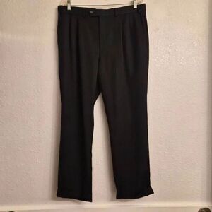 Lauren Ralph Lauren Classic Pinstripe Pleated Workwear Trouser Pants w/ Pockets